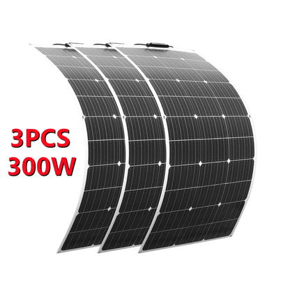 1000W Solar Panel Flexible Monocrystalline Solar Cell 1~10PCS 100 Watt PV Module 12V 24V Photovoltaic Off Grid System 200w 300w
