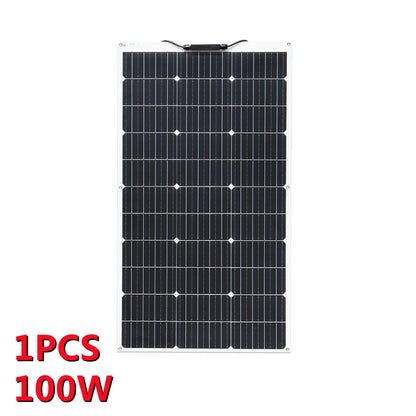 1000W Solar Panel Flexible Monocrystalline Solar Cell 1~10PCS 100 Watt PV Module 12V 24V Photovoltaic Off Grid System 200w 300w