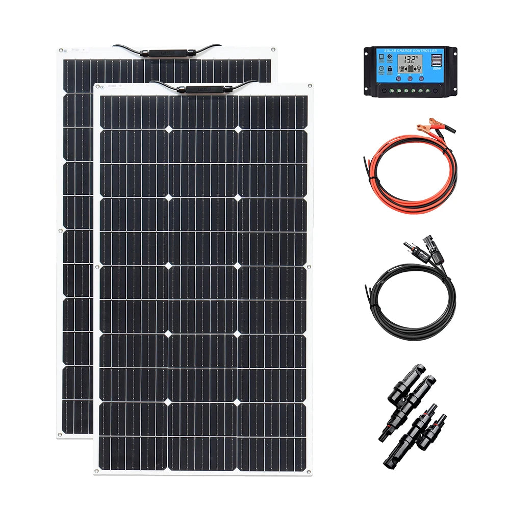 1000W Solar Panel Flexible Monocrystalline Solar Cell 1~10PCS 100 Watt PV Module 12V 24V Photovoltaic Off Grid System 200w 300w