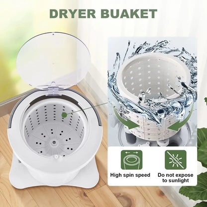 Manual Clothes Dryer Portable Mini Dryer Compact Spinner Non Electric Laundry Washing Machine for RV, Camping, School, Apartment