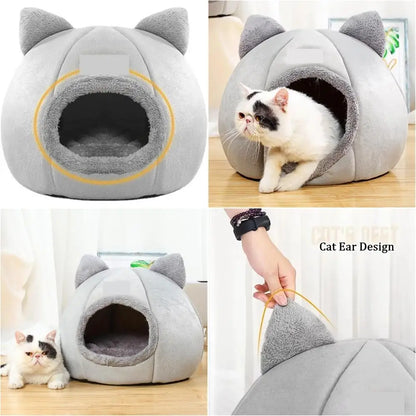 Extra Large Semi-Enclosed Warm and Cozy Pet Bed for Cats and Dogs with Non-Slip Surface and Thick Padding
