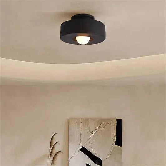 Macaron Living Room Minimalism Hallway Aisle Bedroom Home Decor Red Wabi-Sabi Resin Lamp Nordic Simon Ceiling Light LED