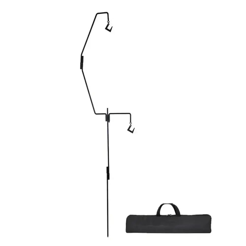 Shepherd Hook Stand Collapsible Lantern Pole Light Stand Holder Lighting Ground Stake Portable With Storage Bag For Picnic