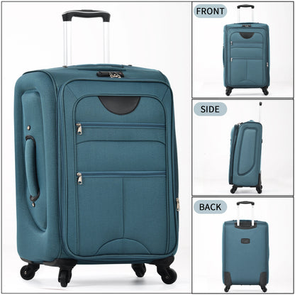 Softside Luggage Expandable 3 Piece Set Suitcase Upright Spinner Softshell Lightweight Luggage Travel Set
