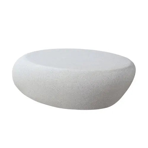 43.31 '' living room oval coffee table retro table, matte rock table, irregular center table, no assembly required
