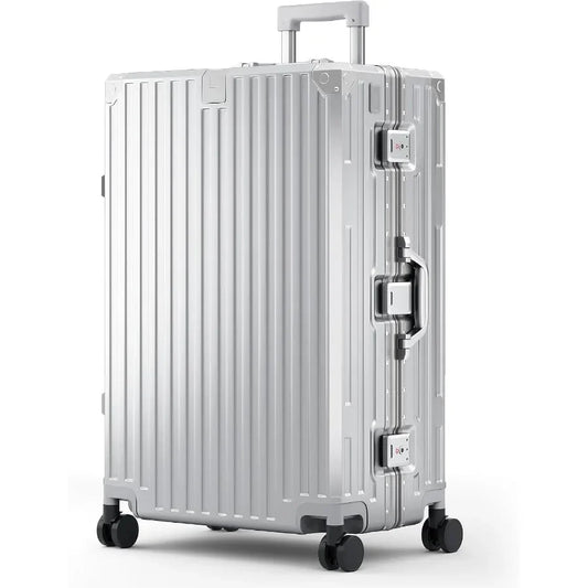 Zipperless Checked Luggage with Aluminum Frame, 28 Inch Suitcase
