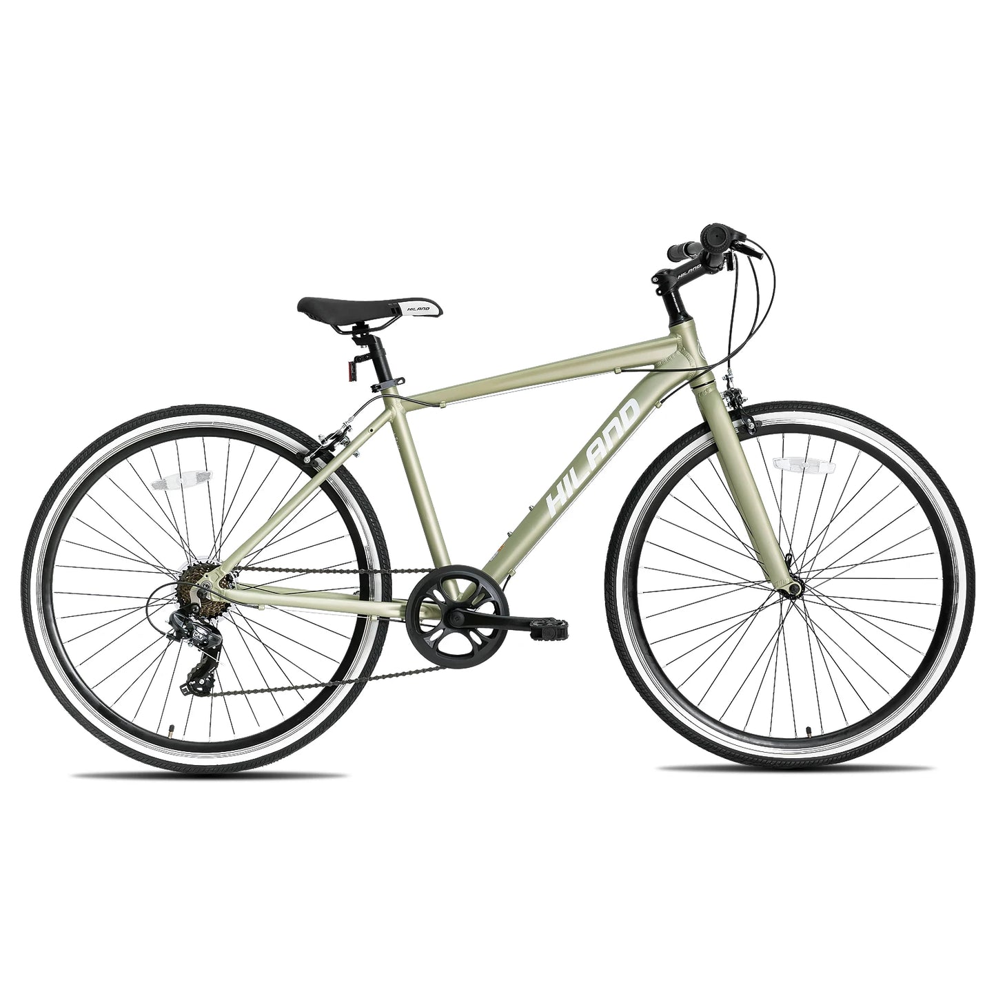 Hiland men's and women's hybrid bikes, Aluminum frame, 700C wheels, city commuter bike, Shimano drivetrain, 7-speed road bike