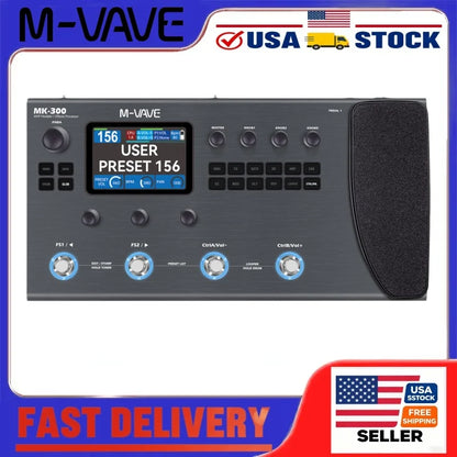 M-VAVE MK300 Guitar Multi-Effects Processor 120 Amps 360 Effects 3.5" Touchscreen 10H Battery Stereo Looper for Stage Studio
