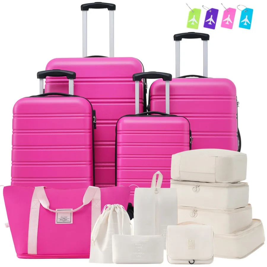 Hardshell Luggage Sets 4 Pcs - Bag Spinner Suitcase With TSA Lock Lightweight-16-20-24-28 Luggages
