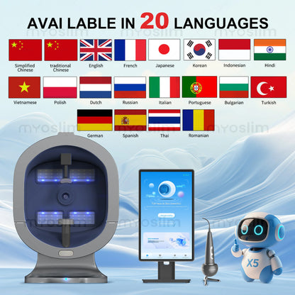 X5 Pro-AI Skin ImageAnalyzerFull-Body Multi-Spectral Scan for Beauty Equipment Scalp Analyzer Multi-Language15.6 Inch 21.5 Inch