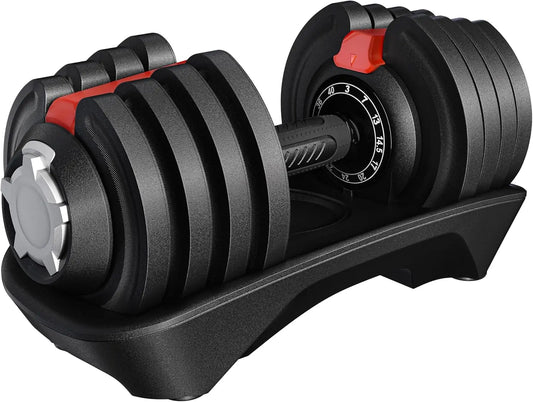 Adjustable Dumbbell Set 28-90LBS with Anti-Slip Handle and Tray for Home Gym Strength Training Equipment