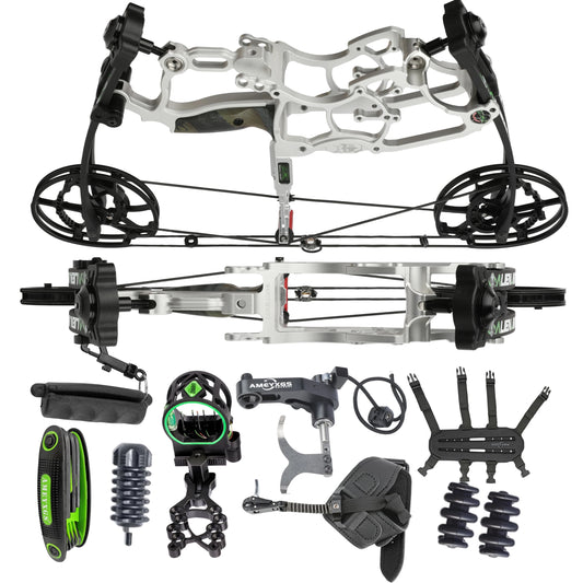 Compound Bow Set Dual-Use Steel Ball 30-70LBS Adjustable Draw Weight 80% Let-off 340FPS IBO Hunting Shooting Archery Gear