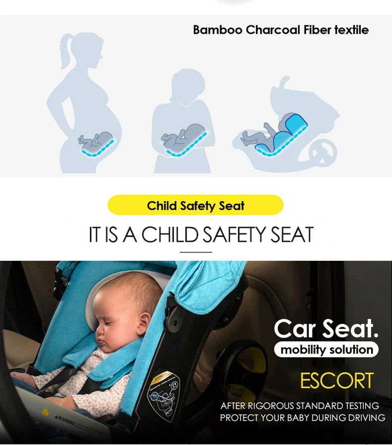 Lightweight Stroller Baby Cart Easy Fold Baby Stroller Foldable Baby Carriages Reversible Baby Stroller ,two-way push