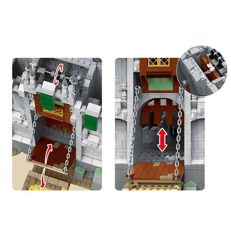 8603PCS Medieval Castle House Modular Buildings Blocks European Style City Street View Apartment Architecture Brick Model Kit Boys Toy Adult Kid Gift