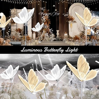2-Pack Butterfly Wedding Aisle Lights Romantic Butterfly Decoration Lights, Adjustable Height,Dual Mounting for Indoor Weddings