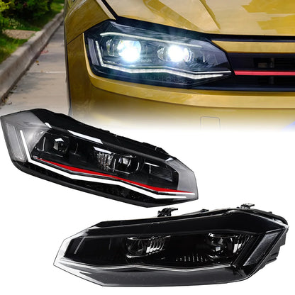 Headlight For VW POLO 2019-2021 Car автомобильные товары LED DRL Hella Xenon Lens Hella Hid H7 POLO  Car Accessories