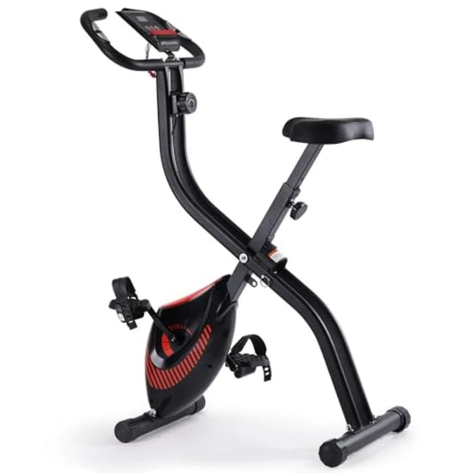 3 IN 1 Foldable Stationary Exercise Bike with Adjustable Resistance Comfortable Seat Cushion LCD Monitor Supports Up to 265 lbs