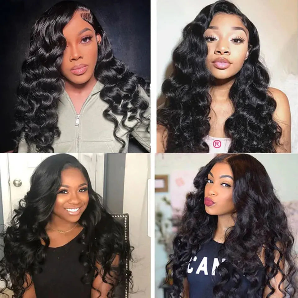 28 30Inch Loose Wave Human Hair Bundles Brazilian Human Hair 3/4Pcs Bundles Deal Loose Weave Hair Extensions Woman Natural Color