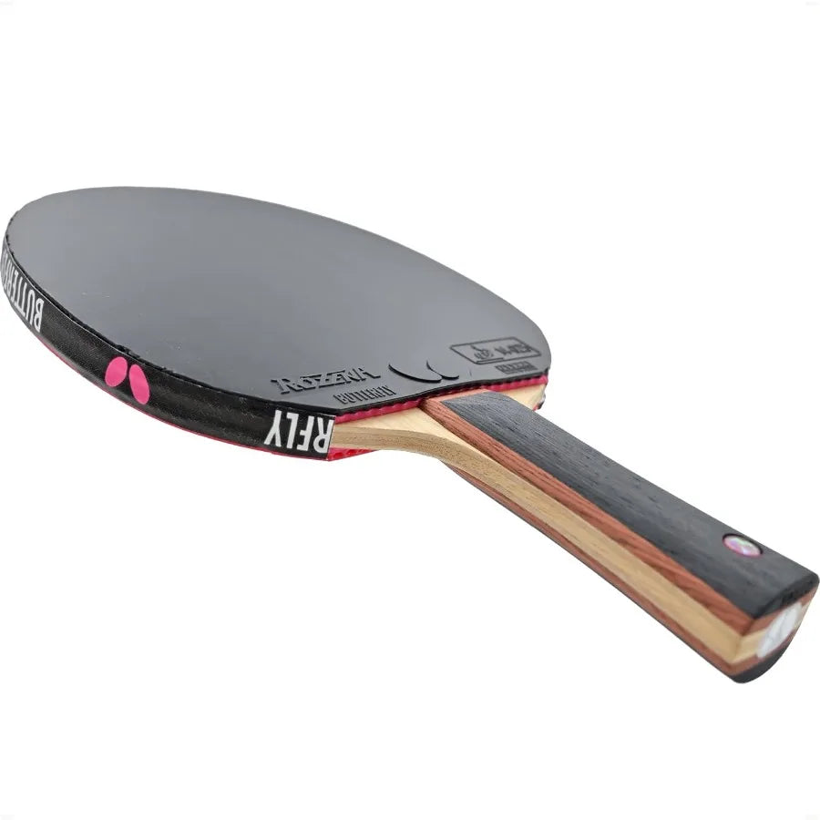 TB Pro-Line Table Tennis Rackets - Medium Fast Blade and Rubber Combination with Free Racket Case - Black and Red - Advanced Le