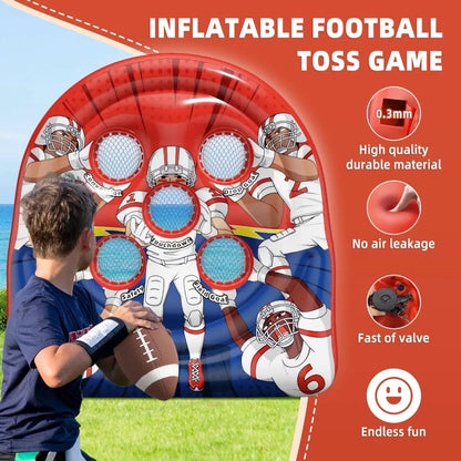 6Ft Football Target Toss Game Inflatable Football Throwing Target Toy for Carnival Party Games