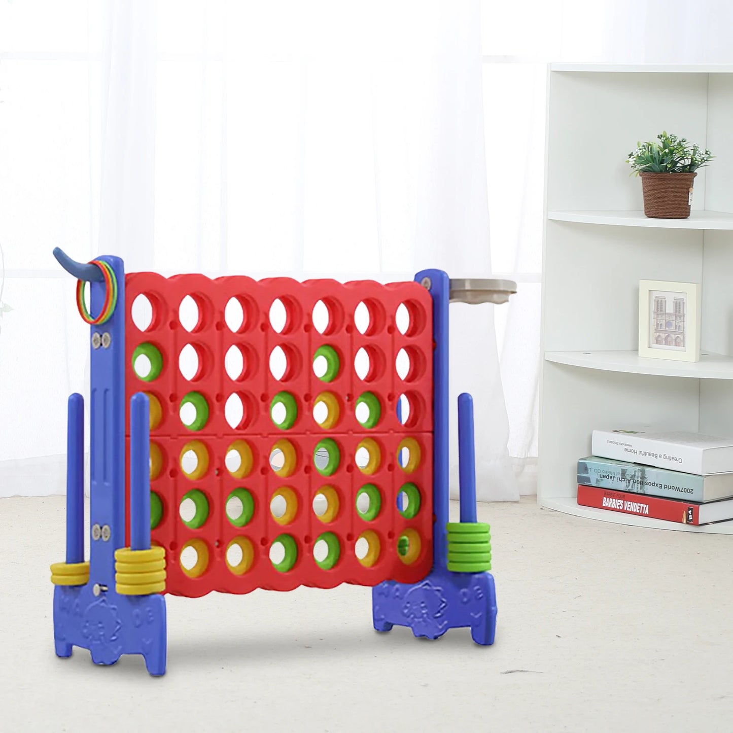 Connect 4 Jumbo Game Set 34.65x33.07in Jumbo 4-to-Score Yard Game Giant 4 Connect in A Row Game for Kids Adults and Family