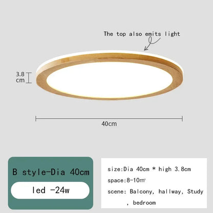 Solid wood LED ceiling light simple wooden design living room master bedroom dining room balcony new lighting fixtures
