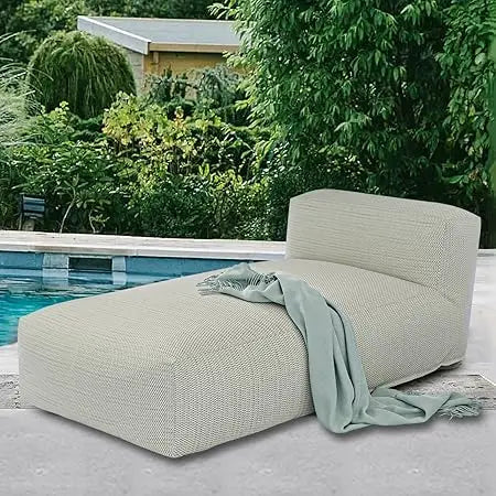 Outdoor Bean Bed Chair Sun Lounger, Outdoor Couch Sofa for Patio & Pool, Foam Filling Day Bed Furniture, Comfy Lazy Sofa for Out