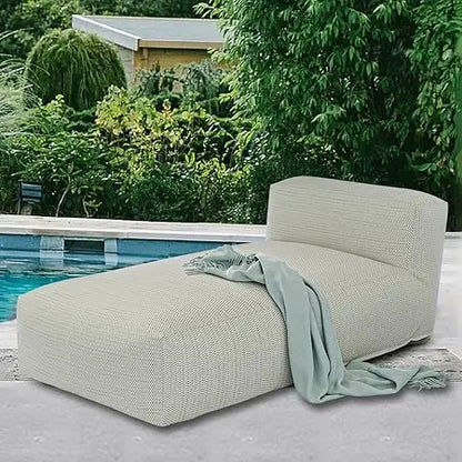 Outdoor Bean Bed Chair Sun Lounger, Outdoor Couch Sofa for Patio & Pool, Foam Filling Day Bed Furniture, Comfy Lazy Sofa for Out