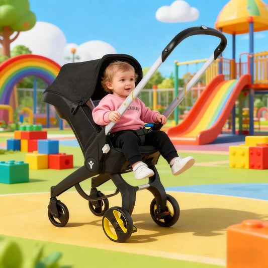 Bidirectional newborn stroller, Portable baby stroller, foldable, adjustable handle, suitable for 0-3 years old, Christmas gifts