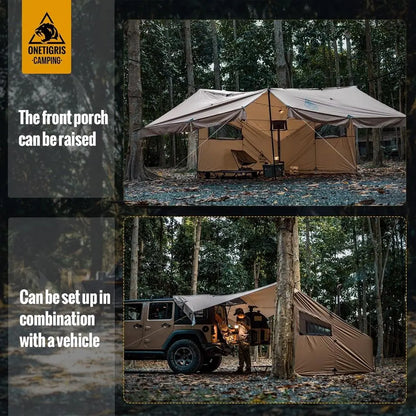 Large 4-Person COZSHACK Tent with Stove Jack, Windproof and Waterproof for Wood Stove Camping, Ideal for Bushcraft, Travel, and