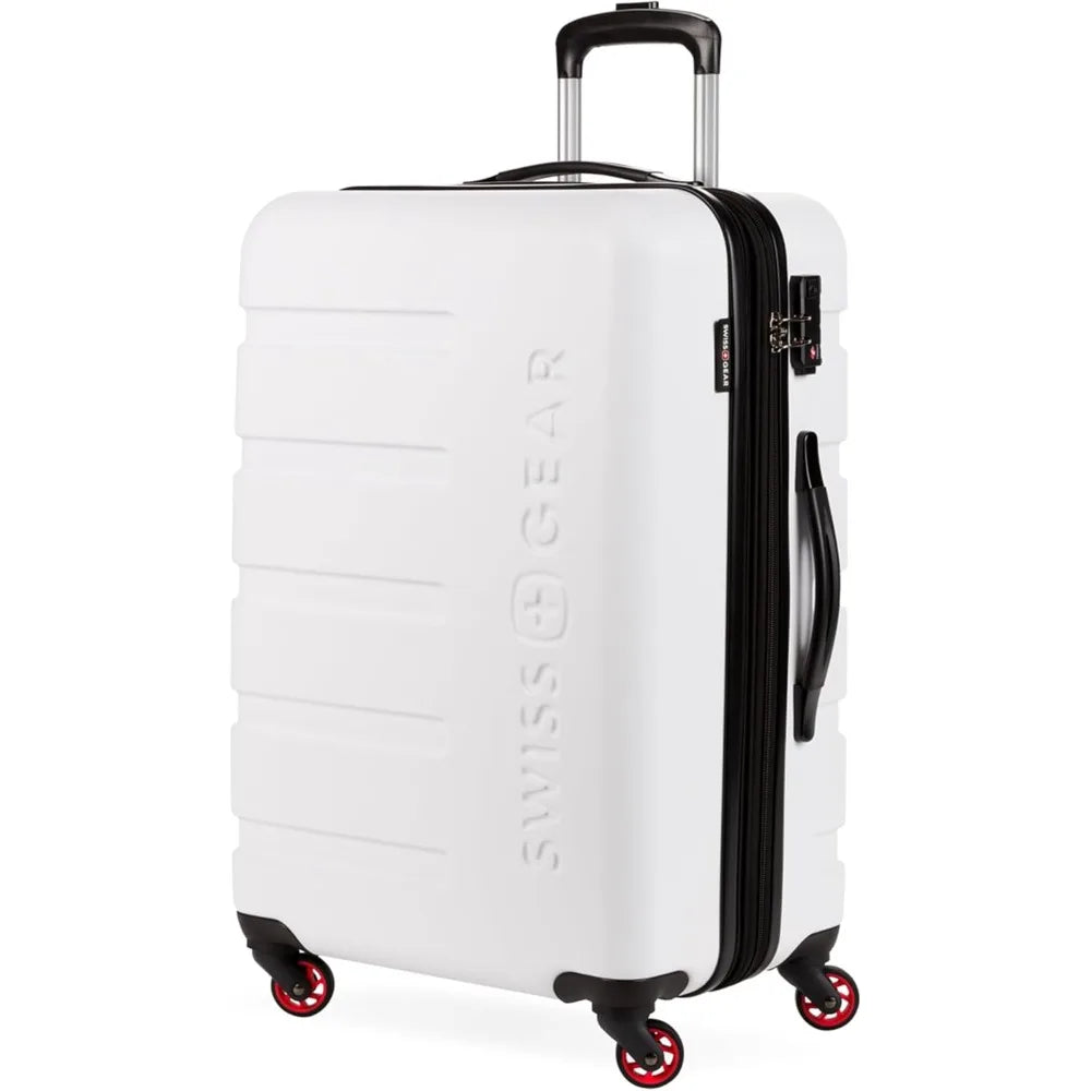 SwissGear 7366 Medium Expandable Hardshell Luggage with Spinner Wheels, White, 23-Inch