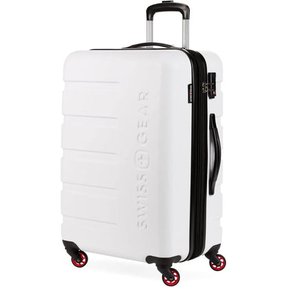 SwissGear 7366 Medium Expandable Hardshell Luggage with Spinner Wheels, White, 23-Inch