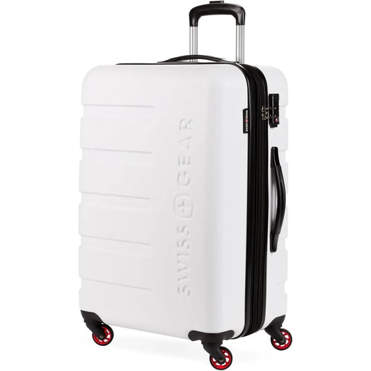 SwissGear 7366 Medium Expandable Hardshell Luggage with Spinner Wheels, White, 23-Inch