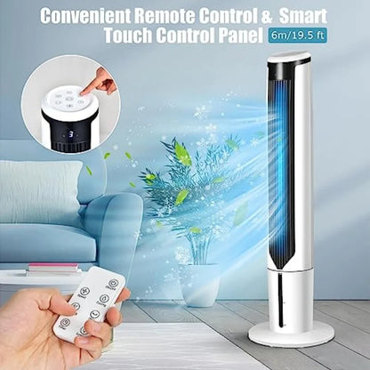 3 in 1 Evaporative Air Cooler with Portable Cooling Tower Fan for Bedroom and Home Office Features 70 Oscillation 4 Ice Packs I