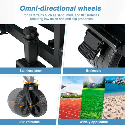 Foldable Wagon - 300lbs Collapsible Garden Carts with All Terrain Wheels for Outdoor Camping Sports Shopping Gardening - Heavy