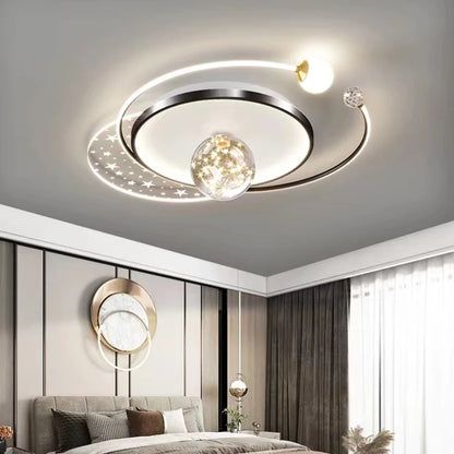 Modern bedroom ceiling light Children's room Round chandelier Creative LED living room interior ceiling decorative lighting