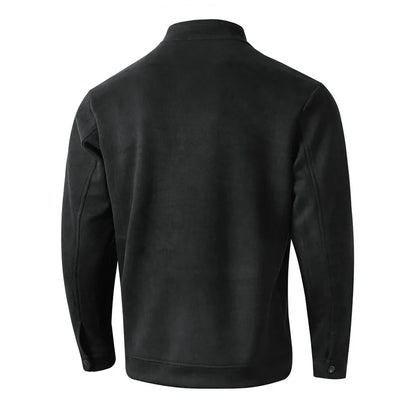 Autumn Winter Slim Fit round collar Jacket Men sportswear Casual Zipper Cardigan Coat pure color Male Fashion long sleeve Jacket