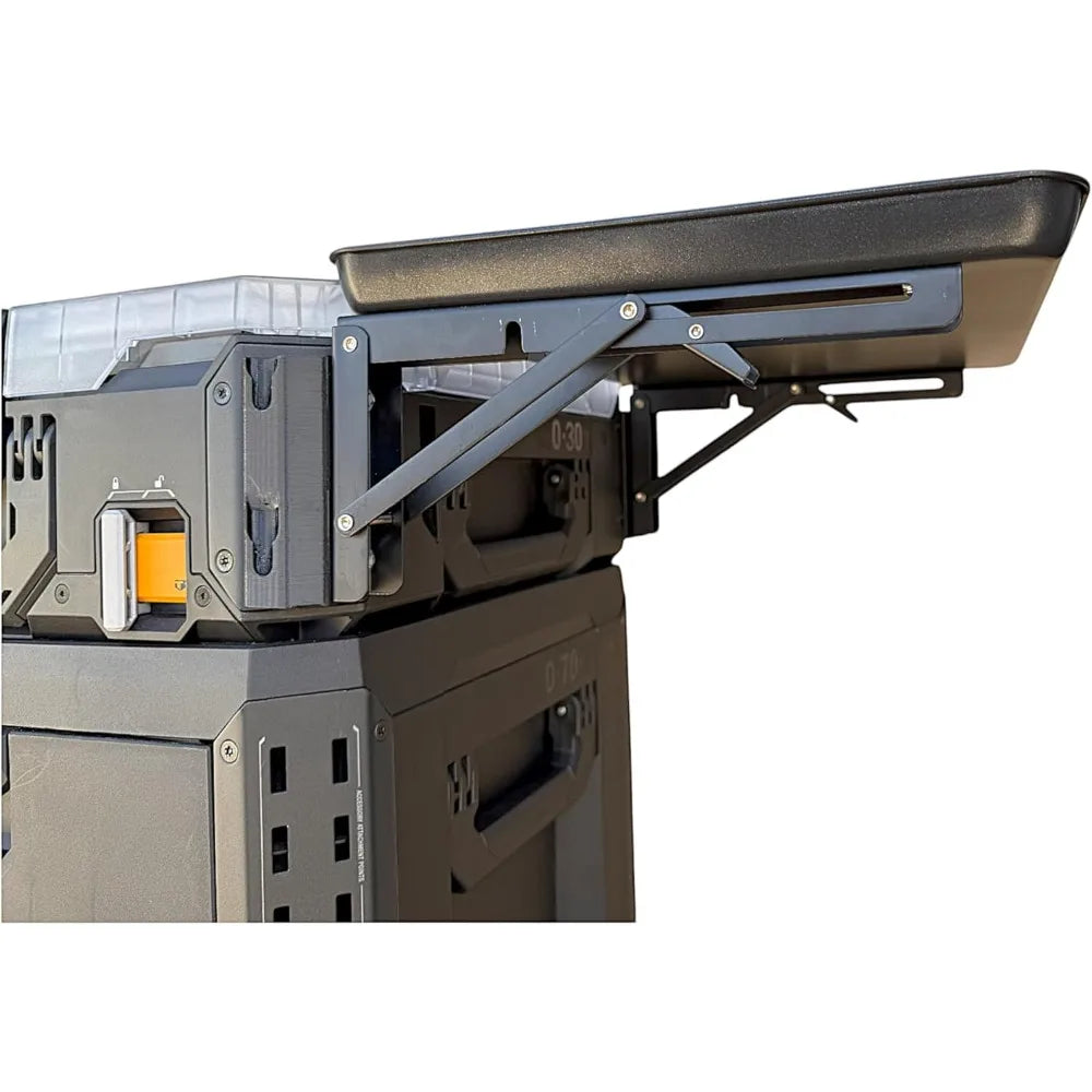 Quick and Easy Folding Steel Table, Compatible with StackTech Toolbox, Ideal for Compact Storage Solutions