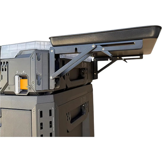 Quick and Easy Folding Steel Table, Compatible with StackTech Toolbox, Ideal for Compact Storage Solutions