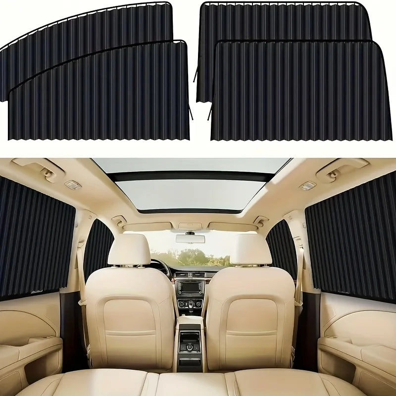 4pcs Car Sunshade Automobile Window Privacy Magnetic Sunshade Sun Protection Heat Insulation Side Sunshade Car Safety Accessor