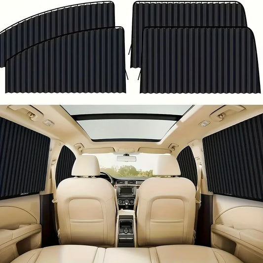 4pcs Car Sunshade Automobile Window Privacy Magnetic Sunshade Sun Protection Heat Insulation Side Sunshade Car Safety Accessor
