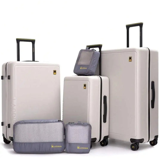 TRIPCOMP Luggage Sets 6 Piece With TSA Lock, ABS Lightweight Carry On Suitcase With Spinner Wheel , Hard Shell Travel Luggage Wi