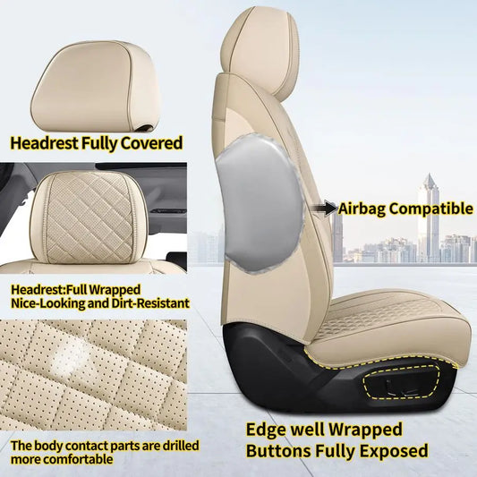 Automotive Car Seat Covers Front Pair Set Fit for Most Cars SUV Sedans Trucks Waterproof Leatherette Car Seat Covers Accessories
