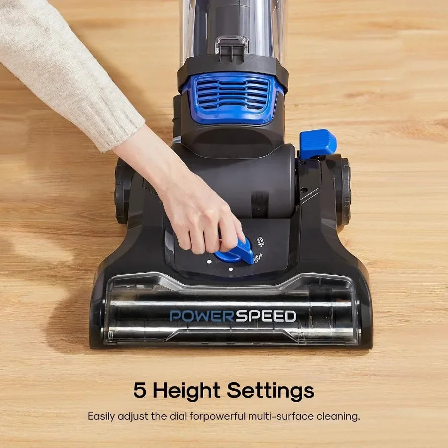 Lightweight Powerful Upright Vacuum Cleaner for Carpet and Hard Floor, PowerSpeed, New Model, Blue, black/New Model