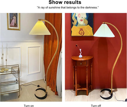 TIRAMISUBEST Vintage 59" Arched LED Floor Lamp - Beige