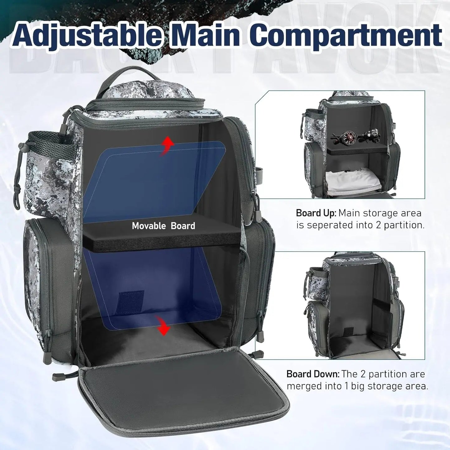 Fishing Backpack with 2 Rod Holders & 4 Tackle Boxes, Large Tackle Storage Bag With Rain Cover for Fishing Gear