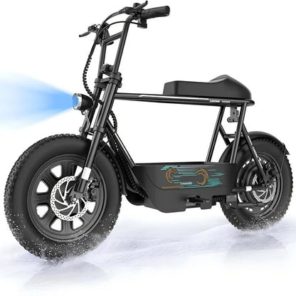 Peak 1200W Electric Scooter with Seat, 16 Inch Fat Tire Electric Scooter for Adults and Teens, E Scooter for Basket Commuting