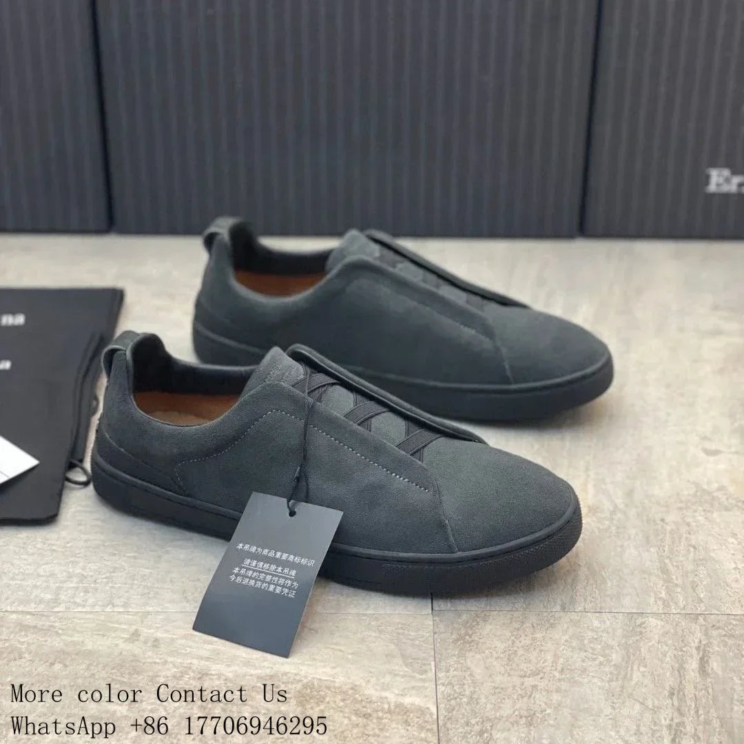 2025 Zegnss Dress Shoes Designer Shoes Men Ermenegildos Zegnbs Soft Business Casual Party Quality Leather Chunky Sneakers