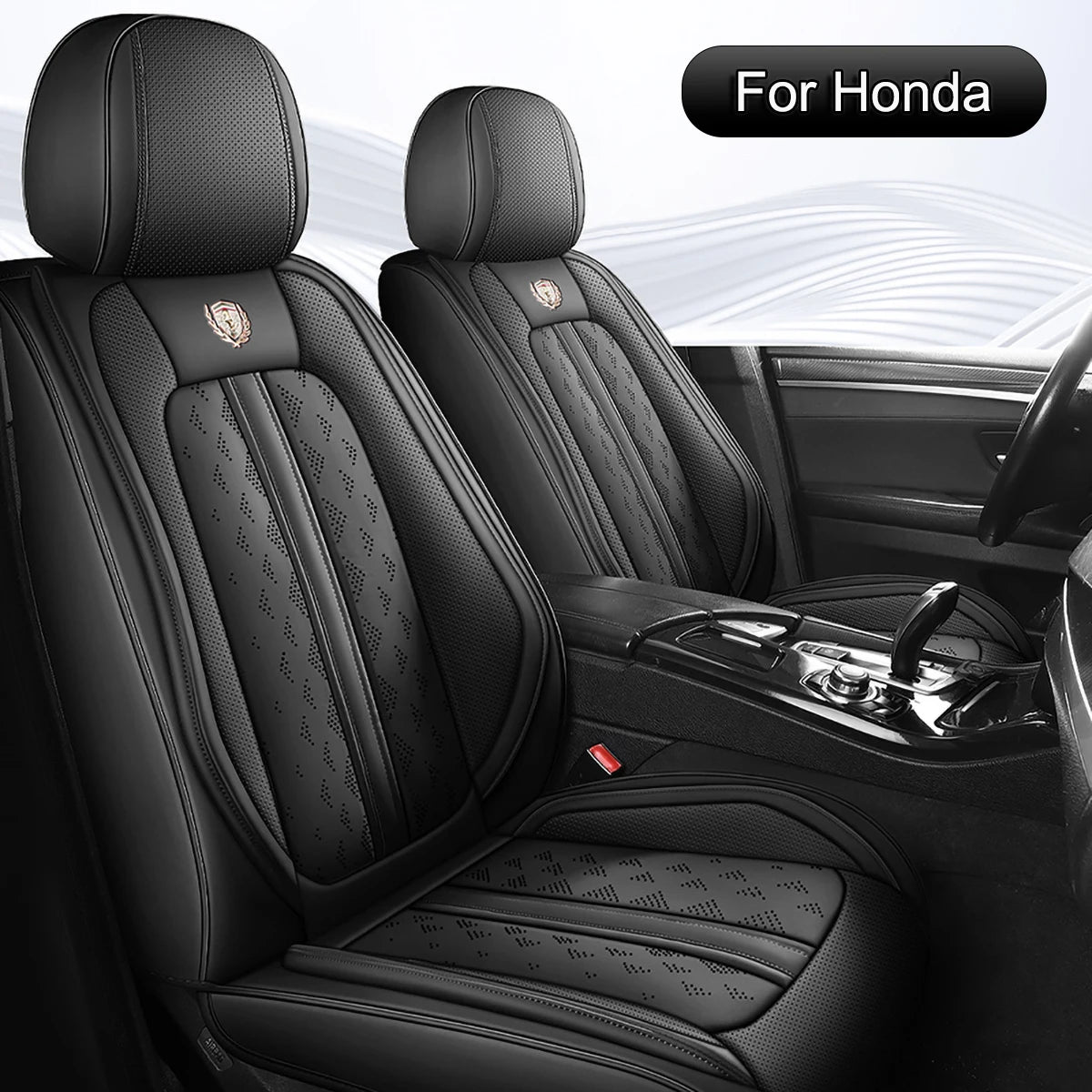 Car Seat Covers Full Set PU Leather,  Fit For Honda CR-V, Civic, Accord, HR-V, Passport, Fit, Universal Back Front Seat Covers
