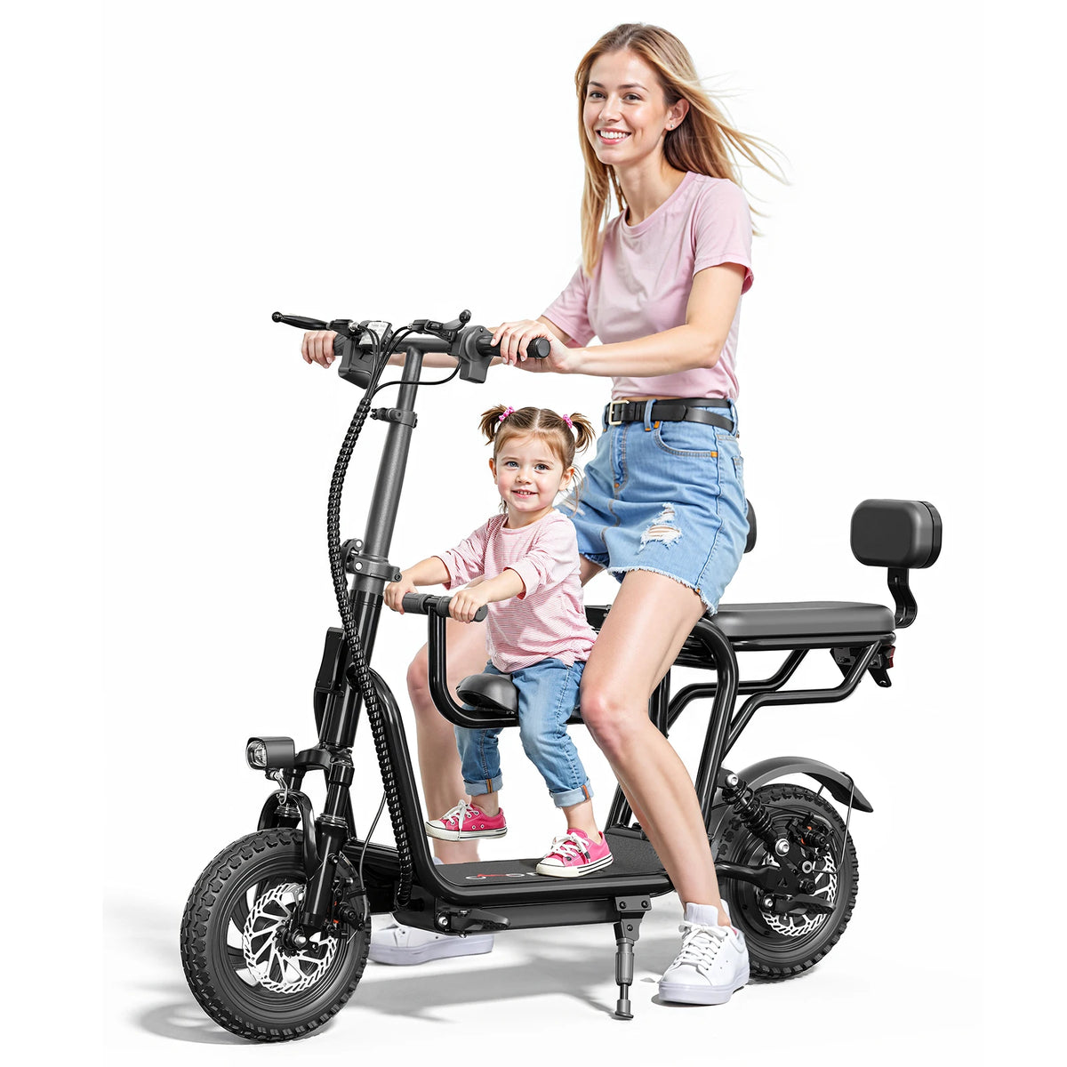 14" Foldable Electric Scooter with Seat for Adult,Peak 750W Motor with 48V 10Ah Dual Disc Brakes 20 Miles Range 4-6 Hours Charge